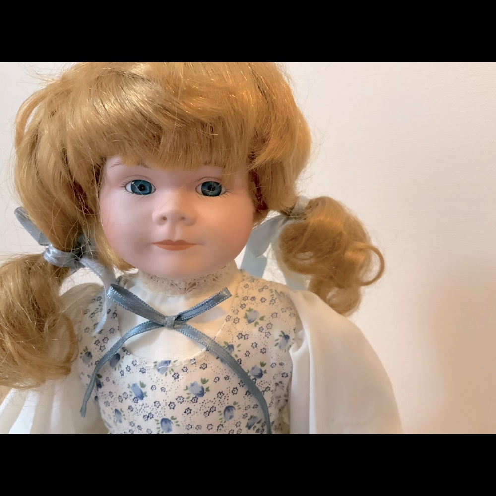 1988 Vintage Collectible Porcelain Doll with a Stand